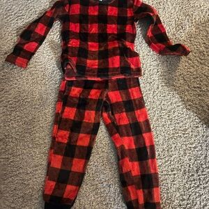 Cat & Jack Kids Plaid Pajama Set - Red and Black